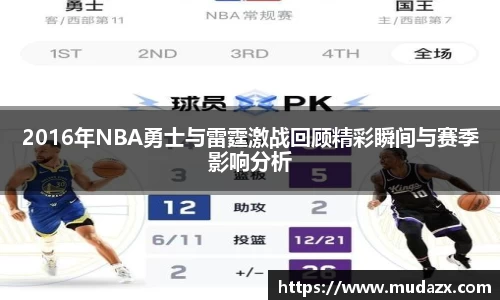 2016年NBA勇士与雷霆激战回顾精彩瞬间与赛季影响分析